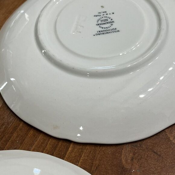 Set Of 6 Wedgwood Williamsburg Potpourri Saucers For Footed Cups 5-3/4" *FLAWED - Picture 8 of 15